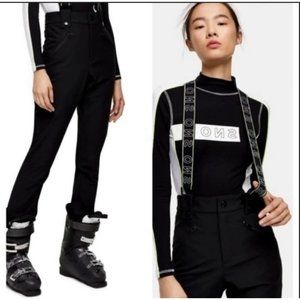 TOPSHOP SNO black overalls bib ski snowboard pants pants EUR SZ 34 or US xs- xxs